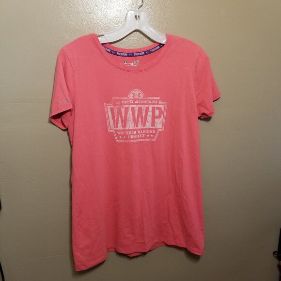 Under Armour Wounded Warrior Project Short-Sleeve Fitted T-Shirt, Pink, Large - Picture 1 of 8